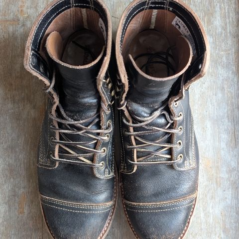 Truman Cap Toe Boot in Horween Black Waxed Flesh