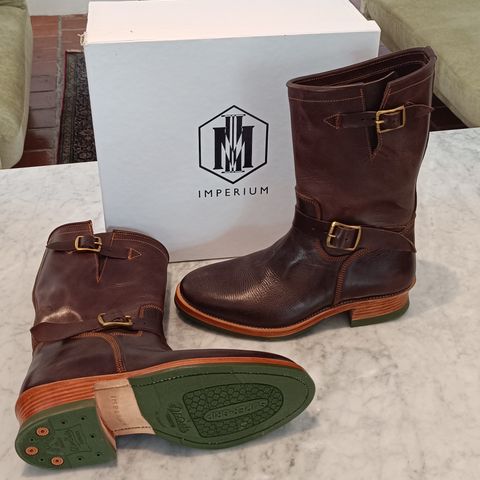 Imperium Footwear Beast Engineer Boots in Indonesian Dark Brown Pull Up