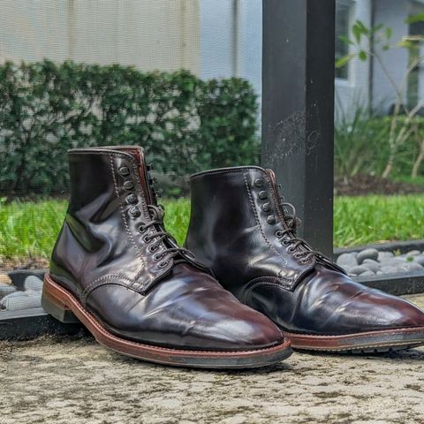 Alden Plain Toe Boot in Horween Color 8 Shell Cordovan