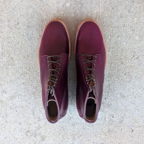 XBXS Derby Boots in Horween Ultraviolet Shell Cordovan