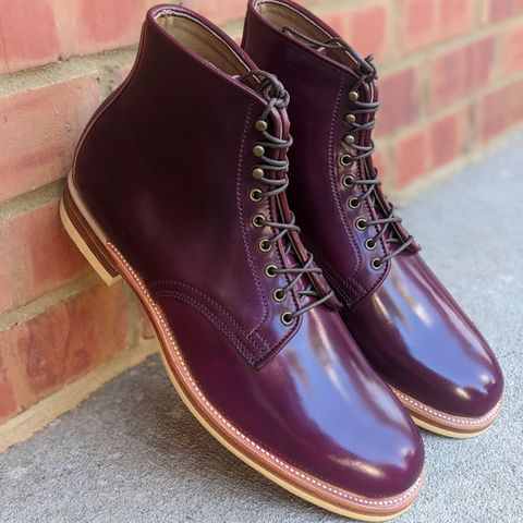 XBXS Derby Boots in Horween Ultraviolet Shell Cordovan