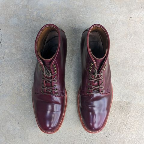 XBXS Derby Boots in Horween Ultraviolet Shell Cordovan