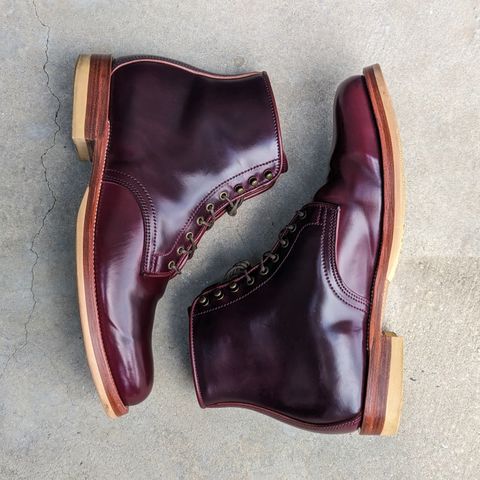 XBXS Derby Boots in Horween Ultraviolet Shell Cordovan