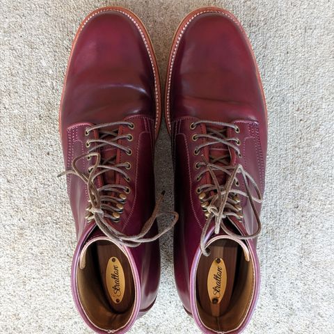 XBXS Derby Boots in Horween Ultraviolet Shell Cordovan