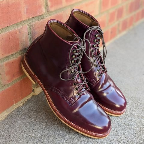 XBXS Derby Boots in Horween Ultraviolet Shell Cordovan