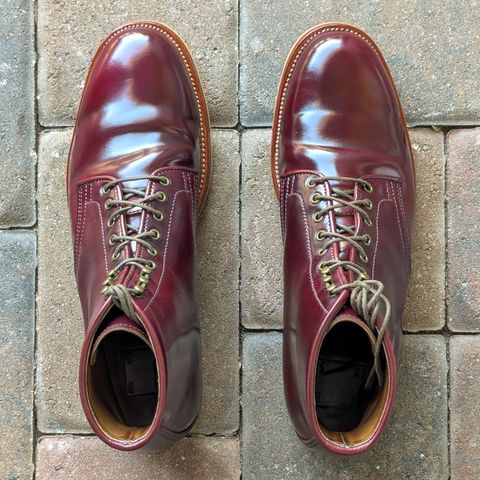 XBXS Derby Boots in Horween Ultraviolet Shell Cordovan