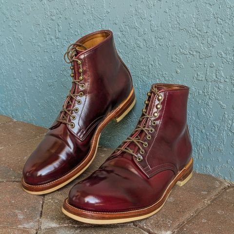 XBXS Derby Boots in Horween Ultraviolet Shell Cordovan