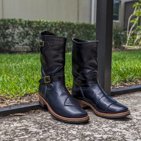 Unsung U 22-2 Engineer Boot in Horween Cobalt Blue Derby