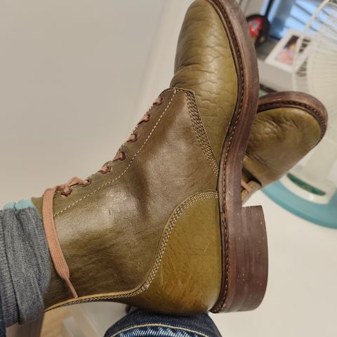 John Lofgren M-43 Service Shoes in Shinki Olive Shrunken Horsebutt