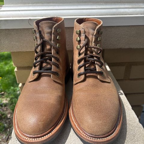 Grant Stone Diesel Boot in C.F. Stead Natural Waxy Commander Suede