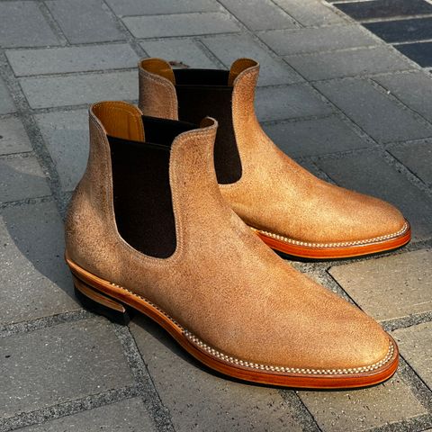 Briselblack The Seventh Chelsea Boot in Maryam Natural Horsebutt Roughout