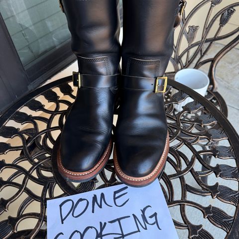 The Flat Head Engineer Boots in Horween Black Chromexcel