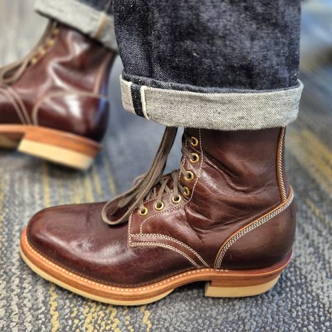 Flame Panda Service Boot in Shinki Chocolate Antique Horsehide