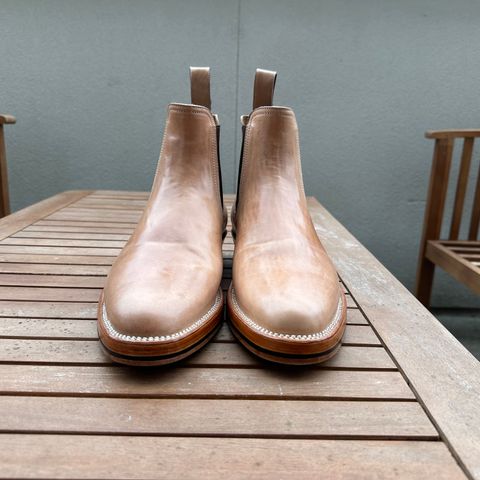 View photo of Briselblack The Seventh Chelsea Boot in Shinki Natural Shell Cordovan