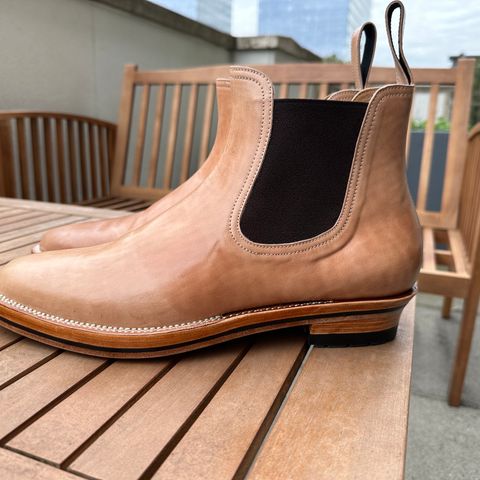 View photo of Briselblack The Seventh Chelsea Boot in Shinki Natural Shell Cordovan