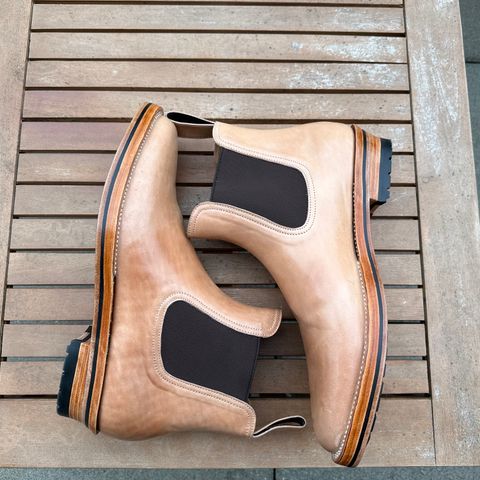 View photo of Briselblack The Seventh Chelsea Boot in Shinki Natural Shell Cordovan