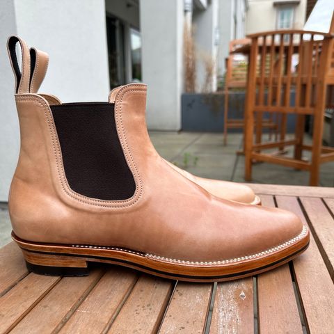 View photo of Briselblack The Seventh Chelsea Boot in Shinki Natural Shell Cordovan