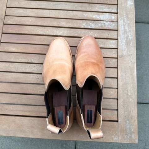 View photo of Briselblack The Seventh Chelsea Boot in Shinki Natural Shell Cordovan