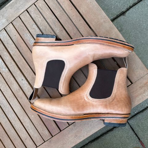 View photo of Briselblack The Seventh Chelsea Boot in Shinki Natural Shell Cordovan