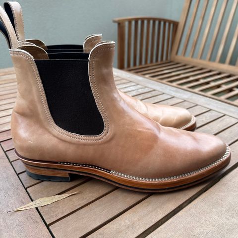 View photo of Briselblack The Seventh Chelsea Boot in Shinki Natural Shell Cordovan