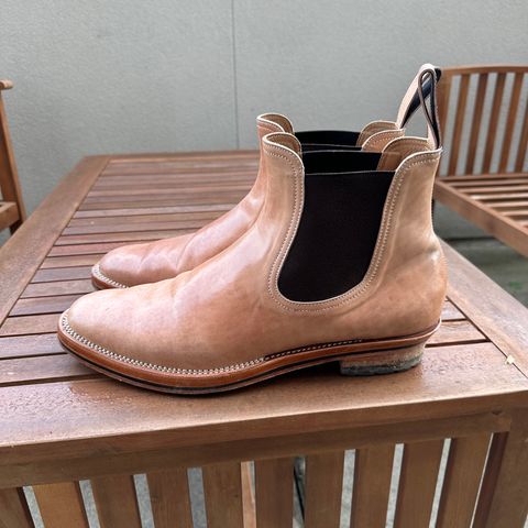 View photo of Briselblack The Seventh Chelsea Boot in Shinki Natural Shell Cordovan