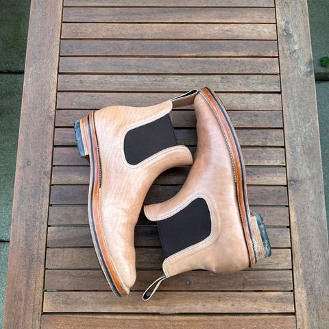 View photo of Briselblack The Seventh Chelsea Boot in Shinki Natural Shell Cordovan