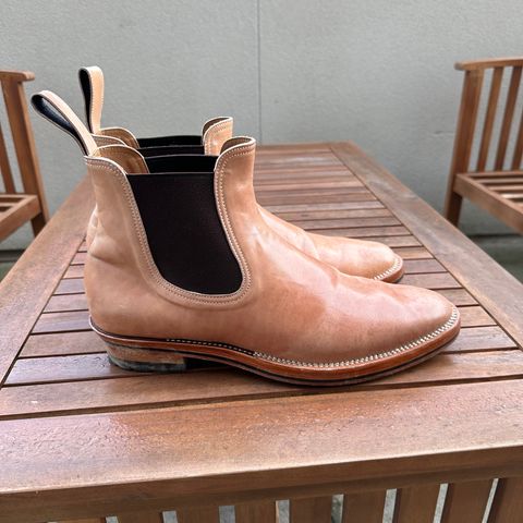 View photo of Briselblack The Seventh Chelsea Boot in Shinki Natural Shell Cordovan