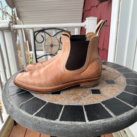 View photo of Briselblack The Seventh Chelsea Boot in Shinki Natural Shell Cordovan