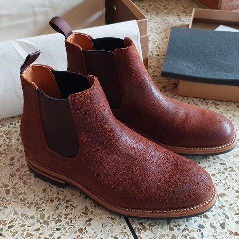 Grant Stone Chelsea Boot in C.F. Stead Dark Oak Roughout