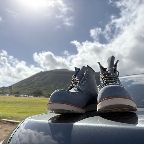 Red Wing 6-Inch Classic Moc in Dusty Blue Abilene