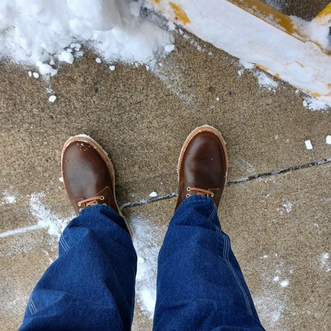 Oak Street Bootmakers Trench Boot in Horween Cinnamon Waxed Flesh