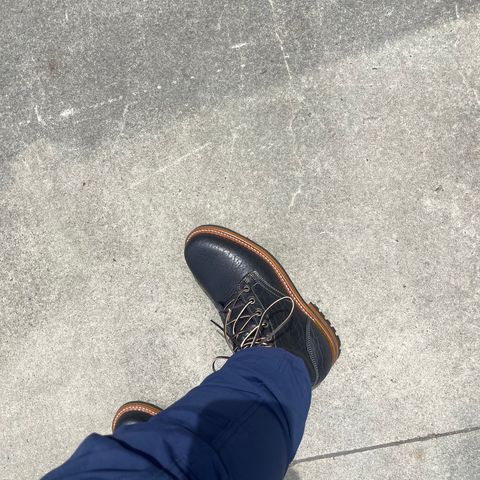 Truman Plain Toe Boot in Law Tanning Black Big Horn Shrunken Bison
