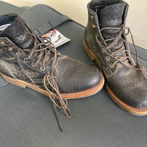 Truman Plain Toe Boot in Law Tanning Black Big Horn Shrunken Bison