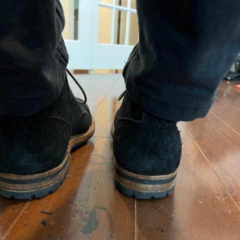 Truman Cap Toe Boot in Black Oiled Rough Out