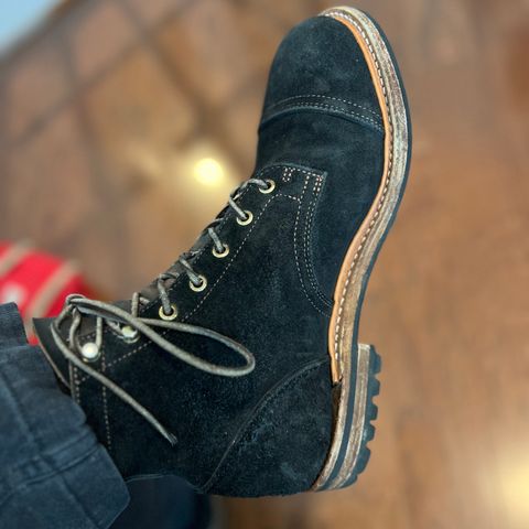Truman Cap Toe Boot in Black Oiled Rough Out