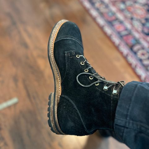 Truman Cap Toe Boot in Black Oiled Rough Out