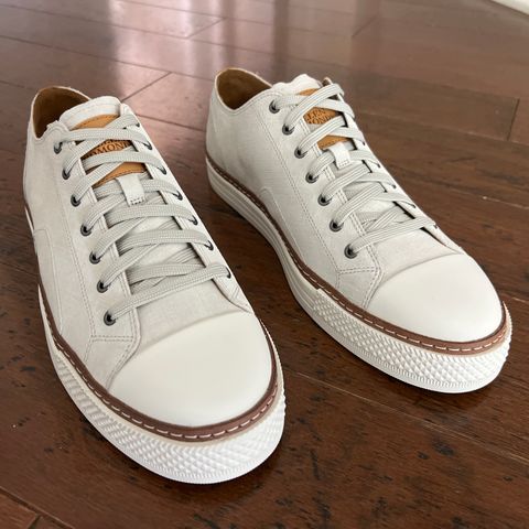 View photo of Allen Edmonds Pasadena in Off White Suede & Soft Suede Liner