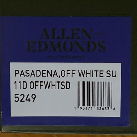 View photo of Allen Edmonds Pasadena in Off White Suede & Soft Suede Liner