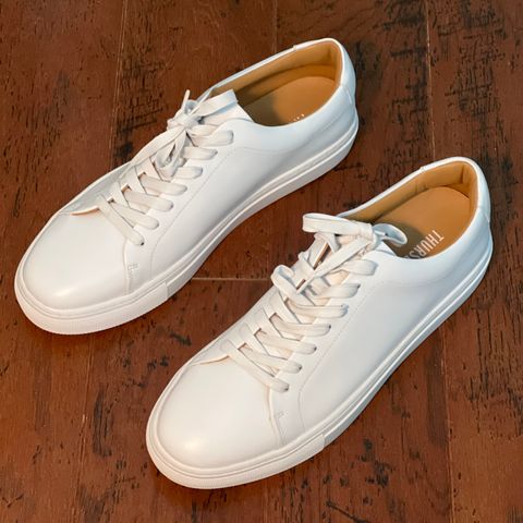 View photo of Thursday Encore White in Whote Italian Napa Leather & Calf Skin Lining