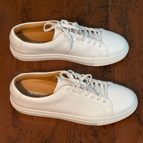 View photo of Thursday Encore White in Whote Italian Napa Leather & Calf Skin Lining