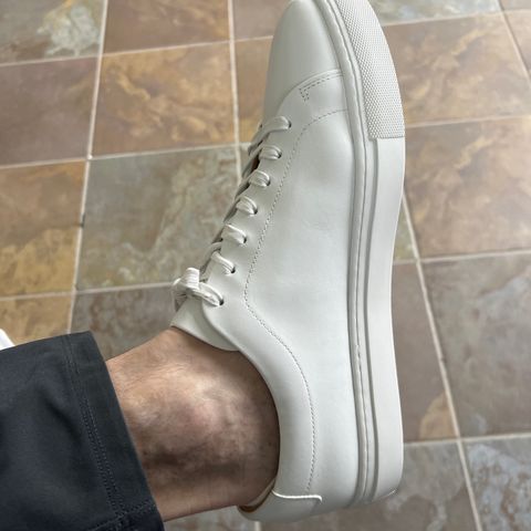 View photo of Thursday Encore White in Whote Italian Napa Leather & Calf Skin Lining