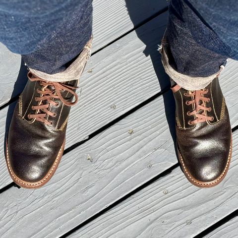 John Lofgren M-43 Service Shoes in Horween Dark Brown Waxed Flesh