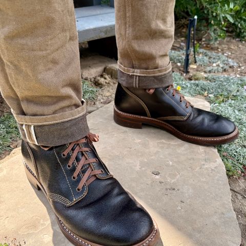 John Lofgren M-43 Service Shoes in Horween Dark Brown Waxed Flesh