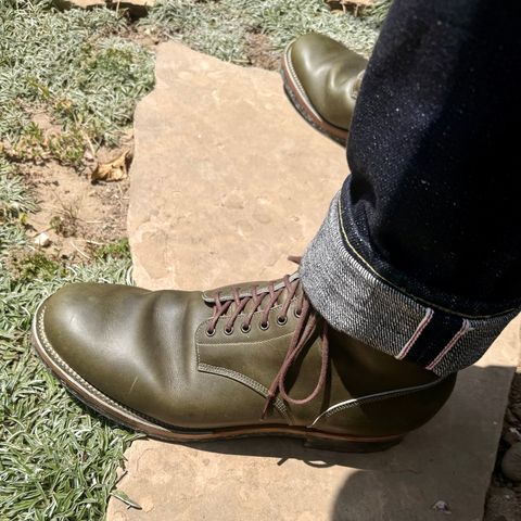 Viberg Boondocker in Horween Olive Chromepak