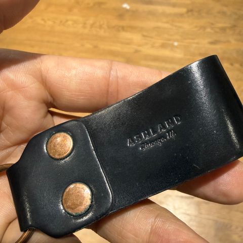 Ashland Leather Belt Loop Key Ring in Horween Black Shell Cordovan