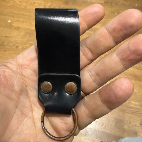 Ashland Leather Belt Loop Key Ring in Horween Black Shell Cordovan