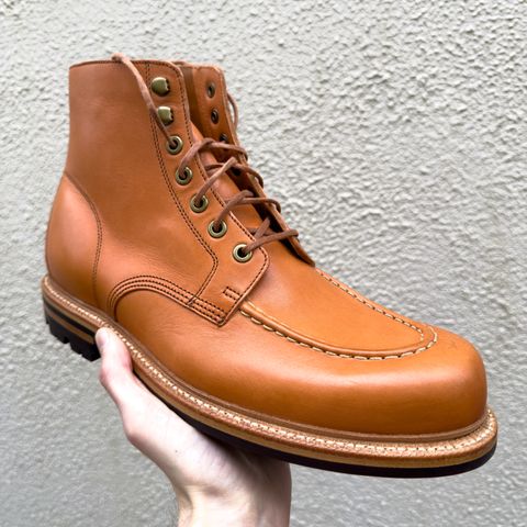 Grant Stone Brass Boot in Horween Tan Essex