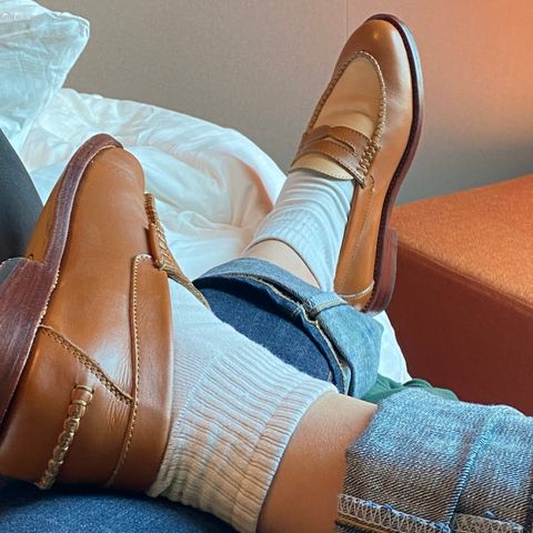 TXTURE Penny Loafer in Indonesian Natural Pull Up