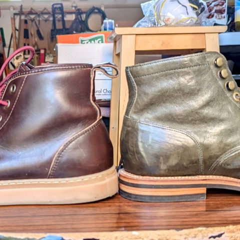 View photo of Goral X Rose Anvil Smugs in Horween Brown Chromexcel