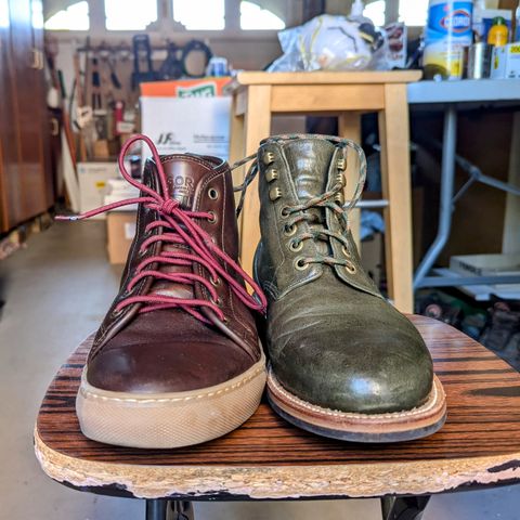 View photo of Goral X Rose Anvil Smugs in Horween Brown Chromexcel